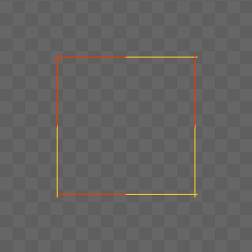 Red and yellow line gradient square frame transparent png